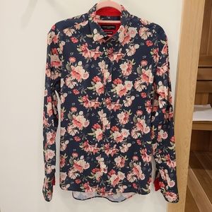 Thomson & Richards floral casual buttom down shirt/ Sz Large